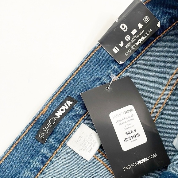 NEW Fashion Nova I Got It From My Mama denim jeans - Picture 5 of 5